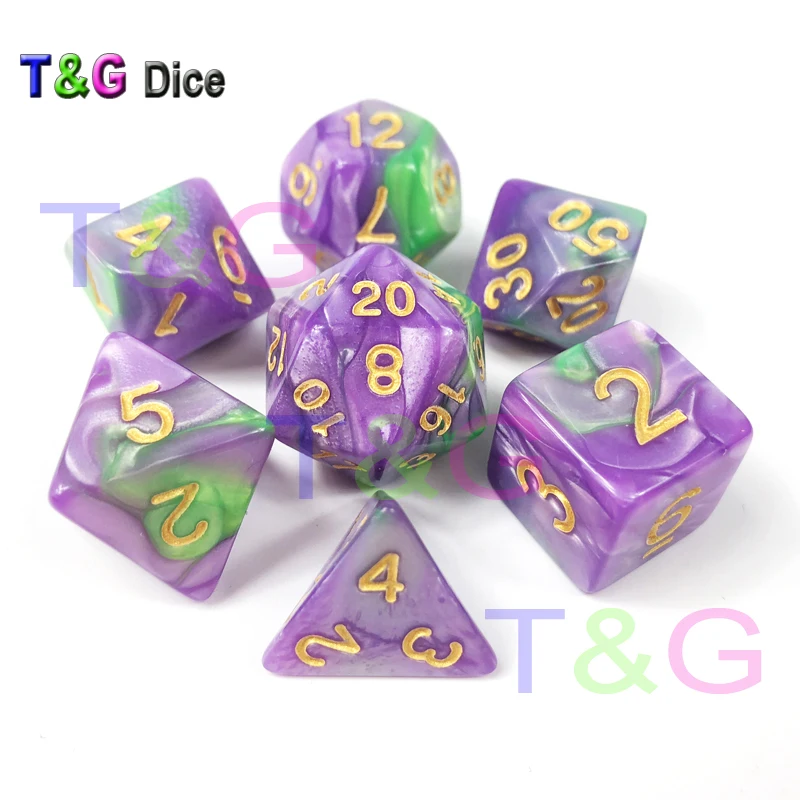 Высокое качество Мульти сторонний кубики 7 игральные кости набор для DnD RPG игры