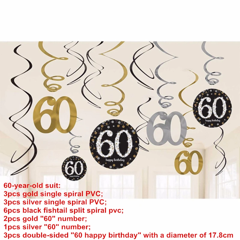 60th 12pcs Вечерние принадлежности с единорогом, свадебные украшения, реквизит для фотосессии, детская вечеринка в честь Дня Рождения, декоративная фотобудка, Q - Цвет: 60th 12pcs