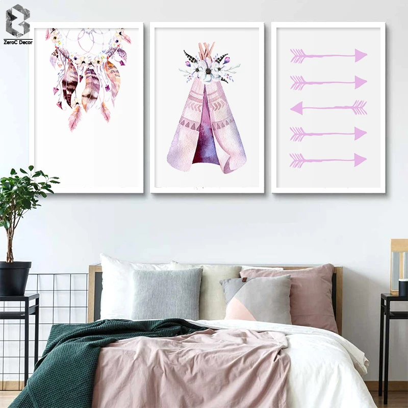 Вигвам-стрелы с племенным принтом Ловец снов художественный декор Картина на