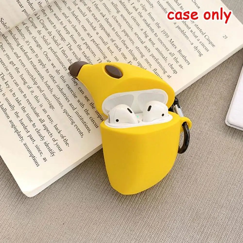 

1Pcs Banana Silicone Protection Headphone Case Cover For Airpods 1/2 Bluetooth Earphone For Airpods 1/2 Cover Cases Chargin T7P1