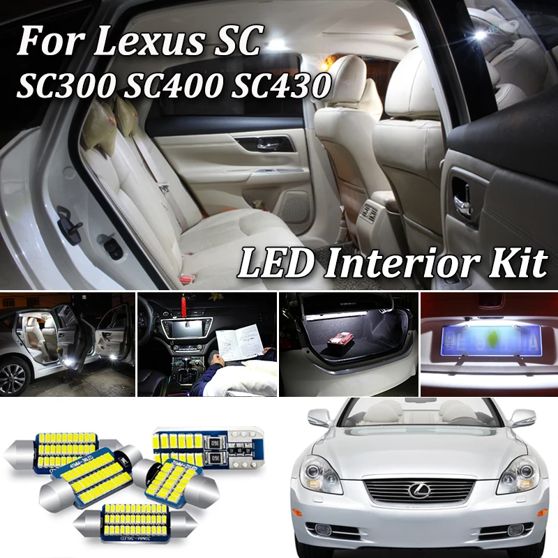 100% безошибочный Canbus для Lexus SC 300 400 SC300 SC400 SC430 Комплект ламп внутреннего освещения +
