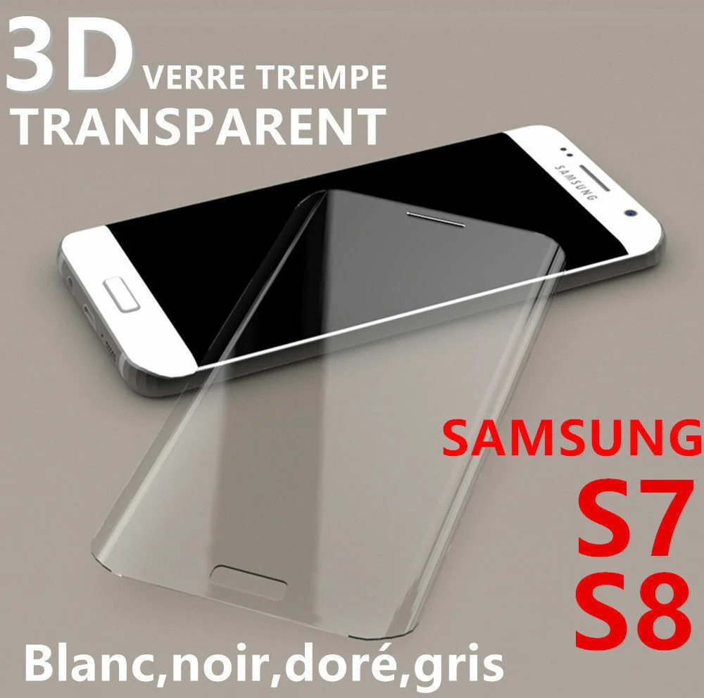 

Vitre Protection VERRE Tremp Incurv Film Ecran For Samsung S7 S8 Plus S9 S10 20 3D