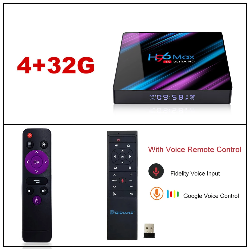 4g32g mt12 H96MAX Android 9,0 ТВ коробка RK3318 4 ядра 64bit 2,4G/5,8G, Wi-Fi, BT 4,0 4K HD медиа-плеер мини Декодер каналов кабельного телевидения голос Управление H96 MAX - Цвет: 4g32g mt12
