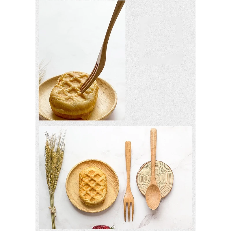 12 шт Плетеный абажур из натурального дерева ложка и вилка набор Кухня столовые