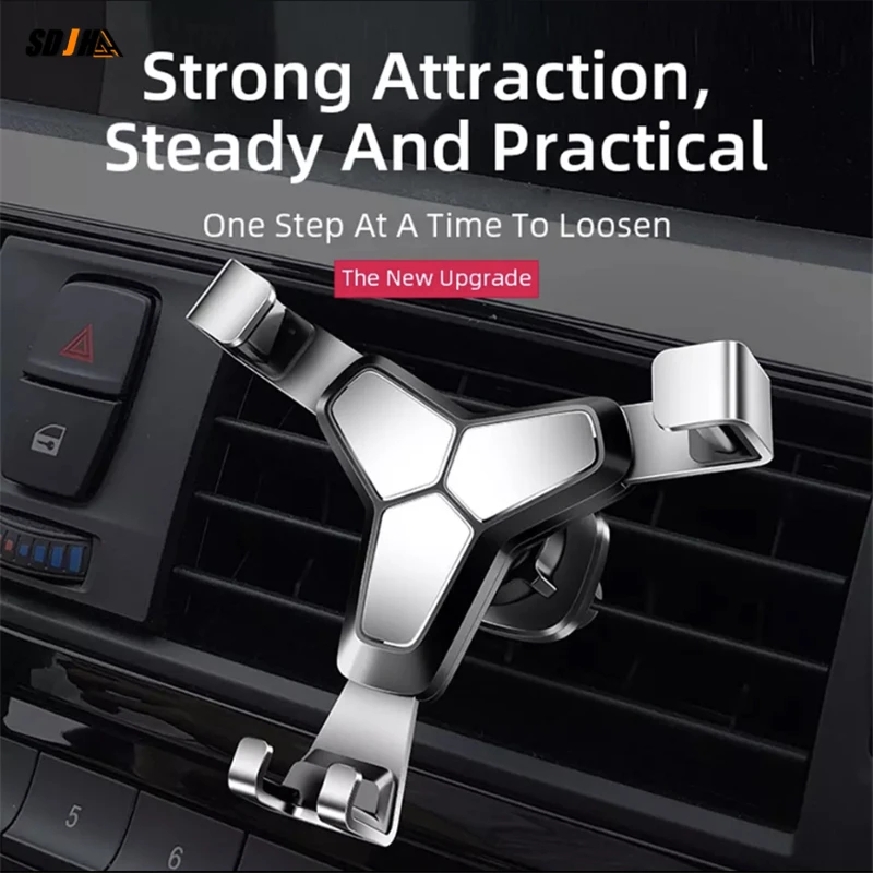 

Car Air Vent Clip Mount Mobile Phone Holder Gravity Support Car Phone Holder 360 Rotating Telescopic Clip Phone Holder Stand