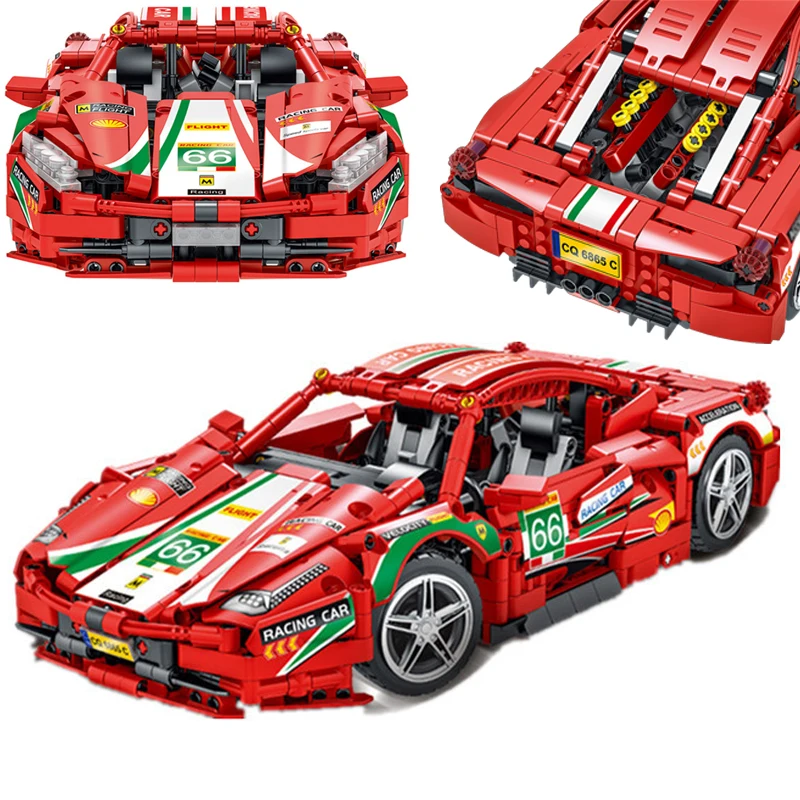 1328 шт. высокотехнологичная модель Ferrari строительные блоки спортивный гоночный