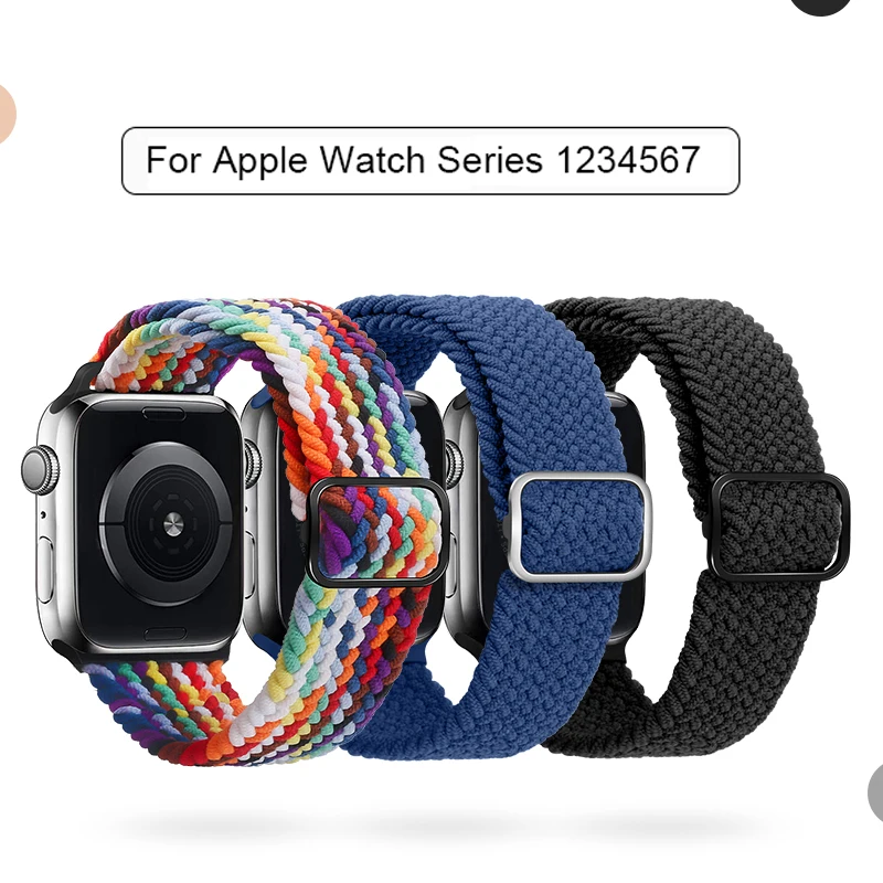 

Ремешок плетеный нейлоновый для Apple Watch band 44 мм 40 мм 45 мм 41 мм 42 мм/38