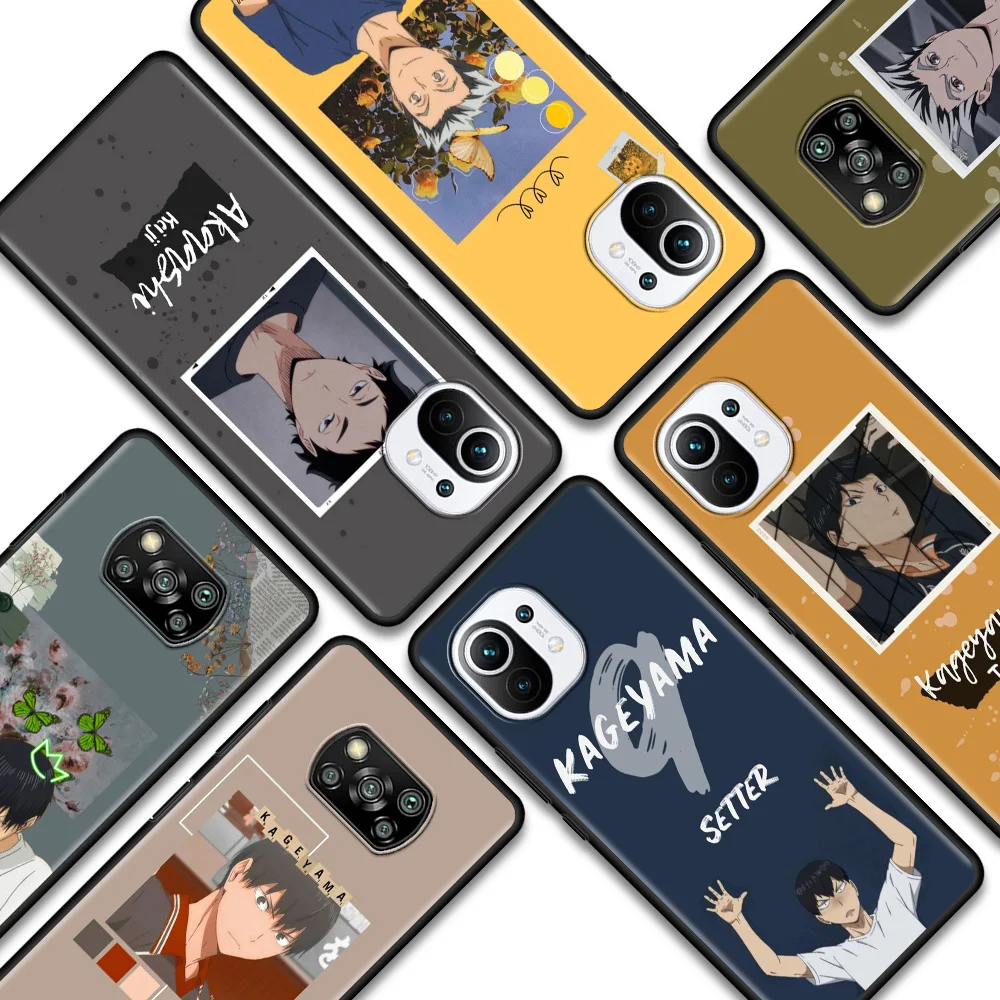 

Black Phone Case For Xiaomi 11 11X 10T 9T 10 8 Lite Ultra Pro 11i 10S 9 SE Fitted Coque Silicone Fundas Haikyuu Attacks Anime