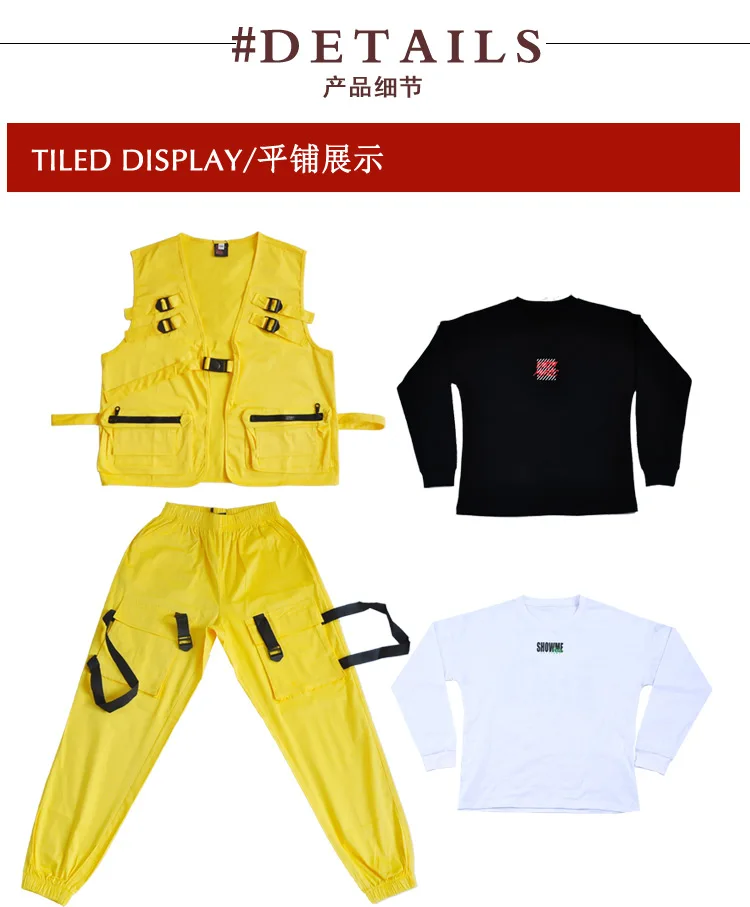 Children'S Jazz Dance Costumes Boys Street Dance Set Hip Hop Clothing For Girls Hiphop Pocket Set Ballroom Stage Outfits DQS306