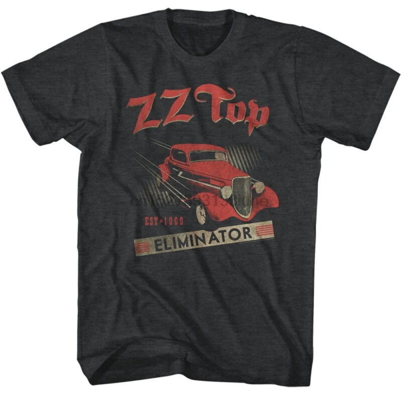 

ZZ Top Mens New T-Shirt Vintage Eliminator Tour in Black Heather Sizes SM - 5XL