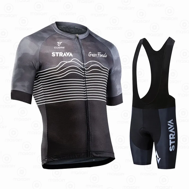 Трикотажный комплект для велоспорта STRAVA дышащая одежда горного велосипеда лето