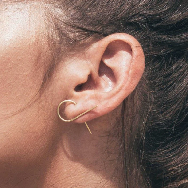 EDS женские серьги-гвоздики медь серебро золото черные серьги панк стиль