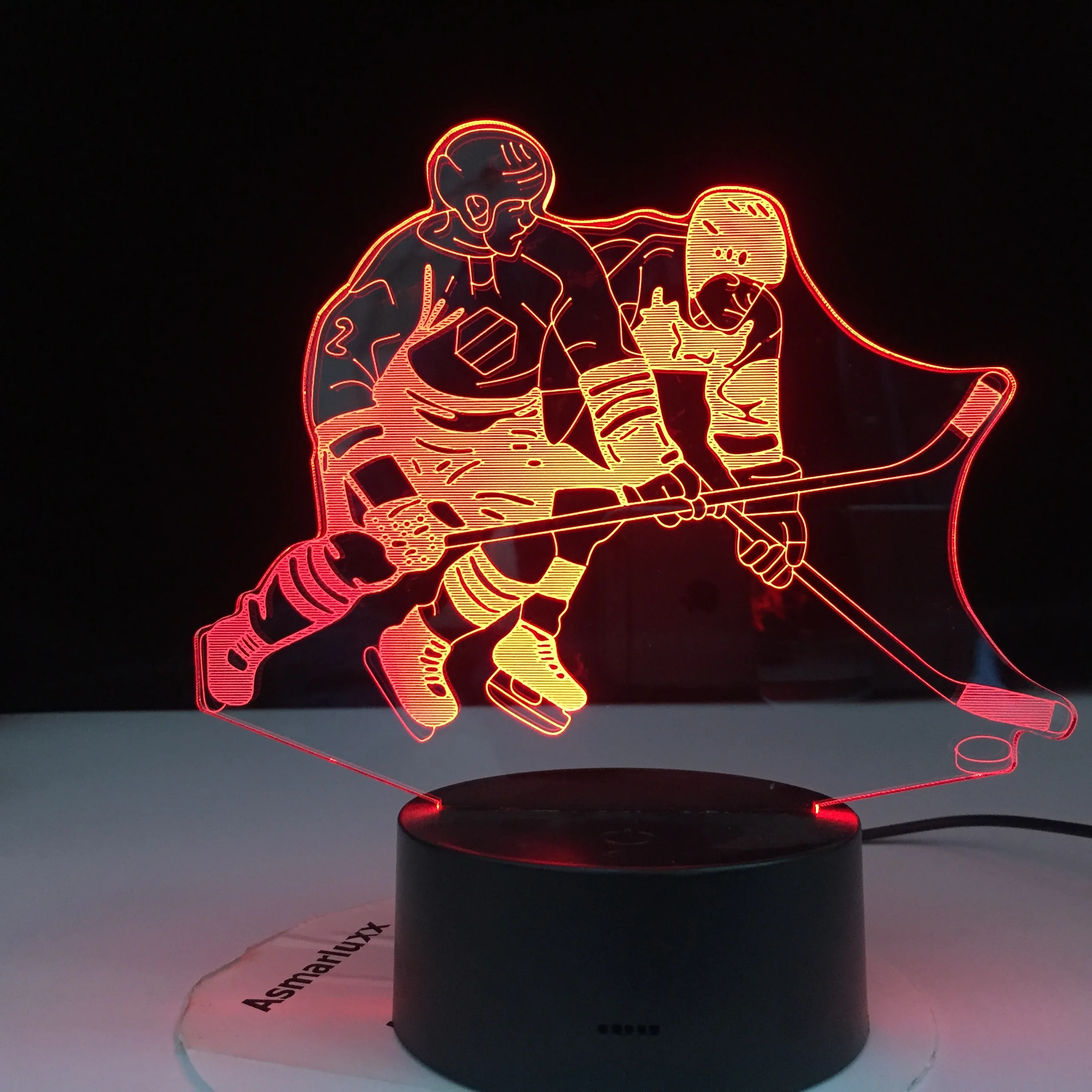 

Ice Hockey Game 3D 7 Color Lamp Visual Led Night Lights For Kids Touch Usb Table Lampara Lampe Dropshipping