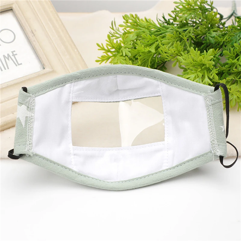 Прозрачная детская маска с принтом рта Пылезащитная моющаяся уличная для лица