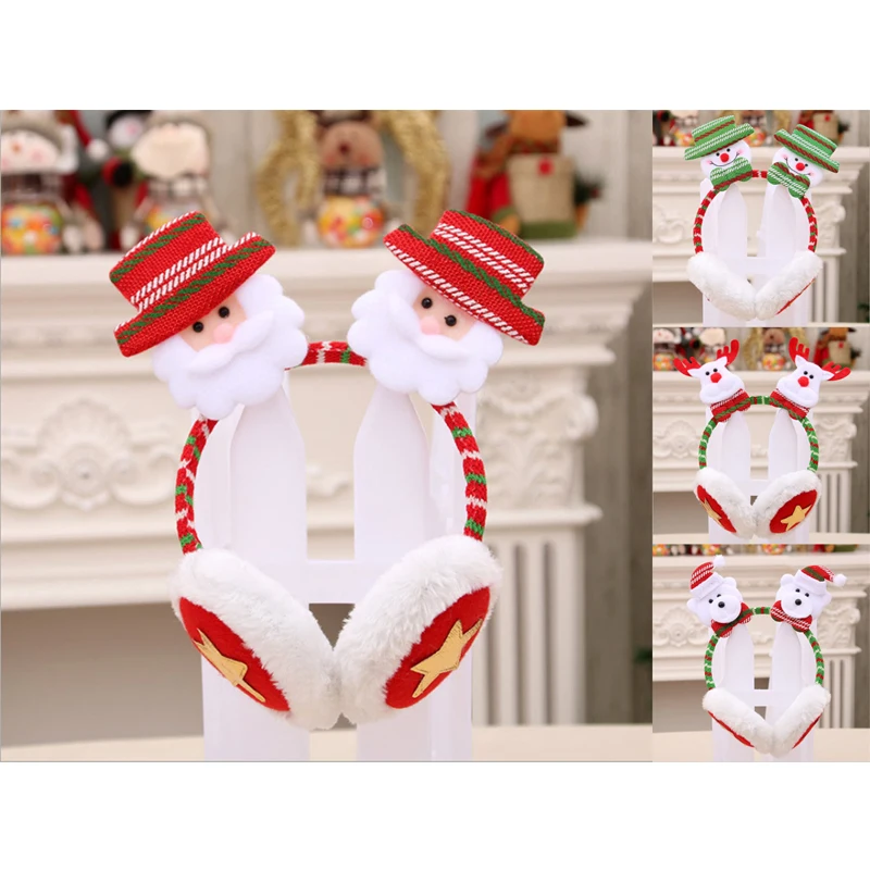 Зимние женские рождественские милые меховые наушники теплые плюшевые толстые