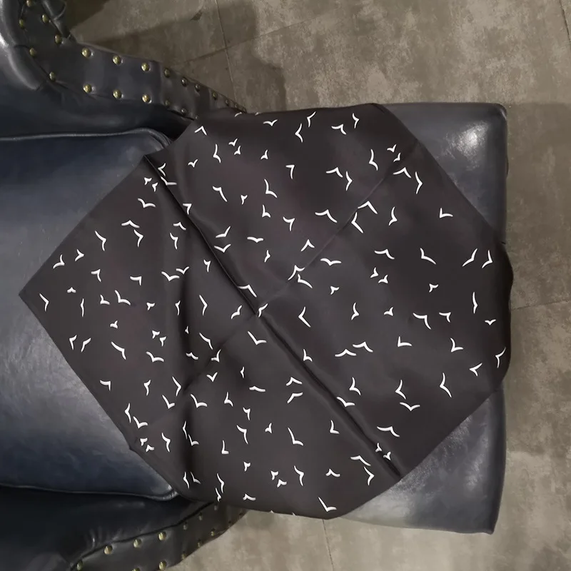 

White Women Scarf Small Square Solid Color Collar Little Cravat Scarves 53*53cm Ladies Silk Handkerchief 4 Color