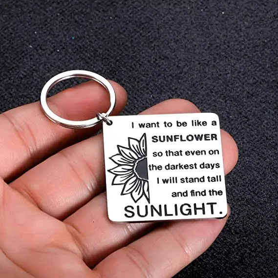 Брелок с подсолнухом для женщин и мужчин Вдохновляющие аксессуары ключей