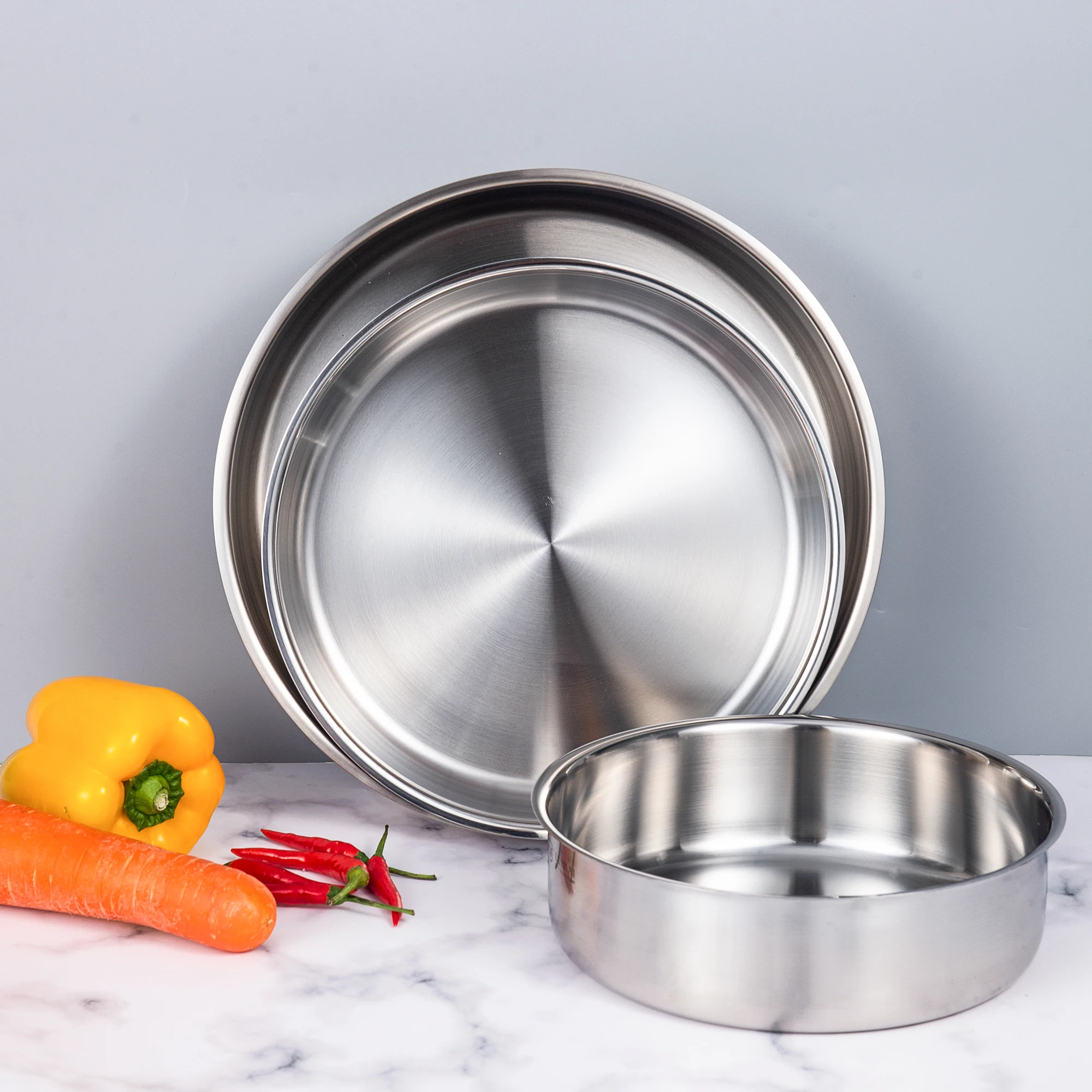 8 дюймов многоразовая матовая металлическая обеденная тарелка 18/10 нержавеющая