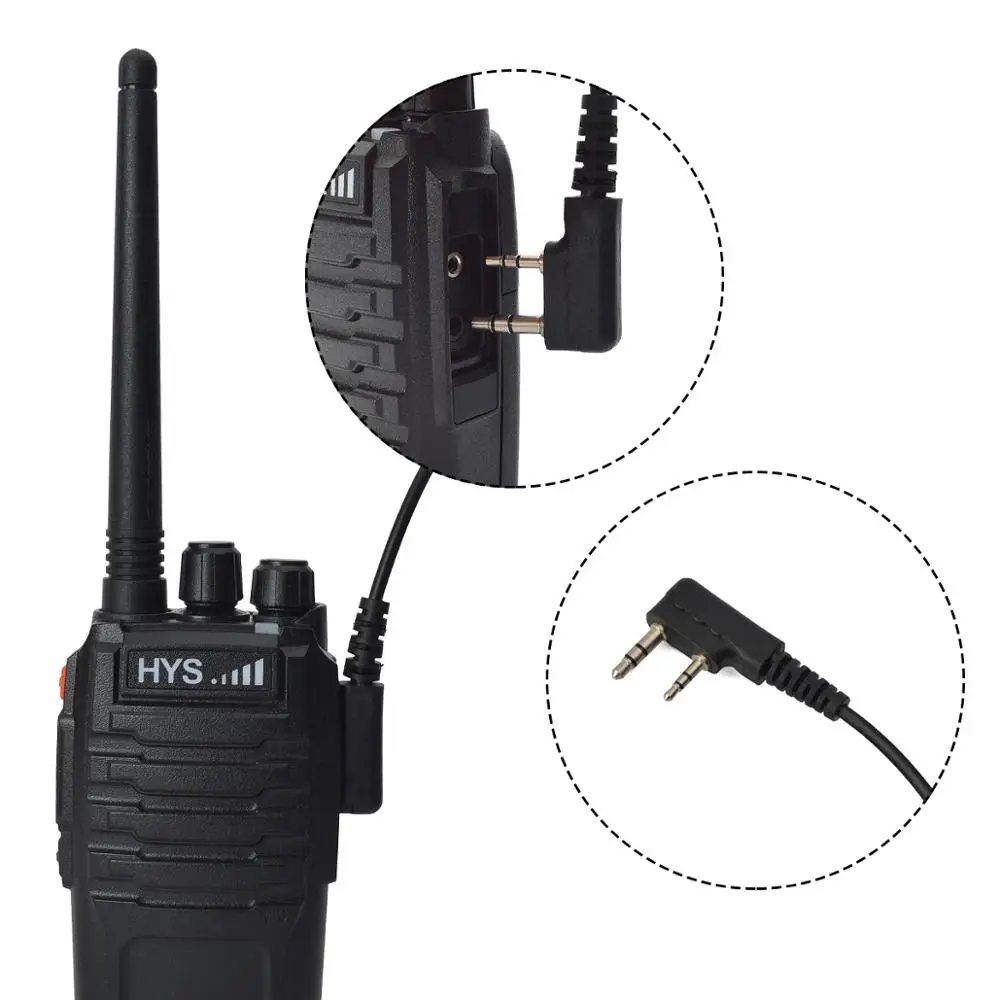 

Walkie Talkies Earpiece C Shape Earhook 2 Pin Headset with Larger PTT for Kenwood Radio for Baofeng UV-5R BF-888S 2 Way Radio