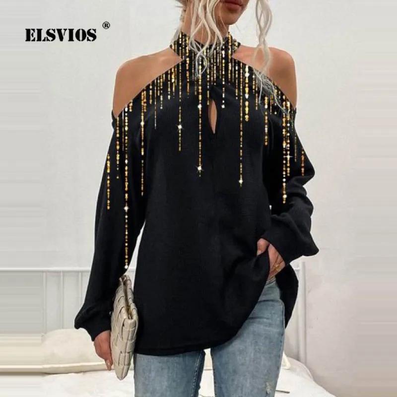 Пикантные футболки с открытыми плечами женские модные топы длинным рукавом и