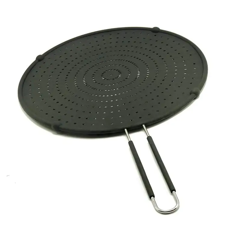 Защита от брызг масла для приготовления пищи и жарки останавливая горячий черный