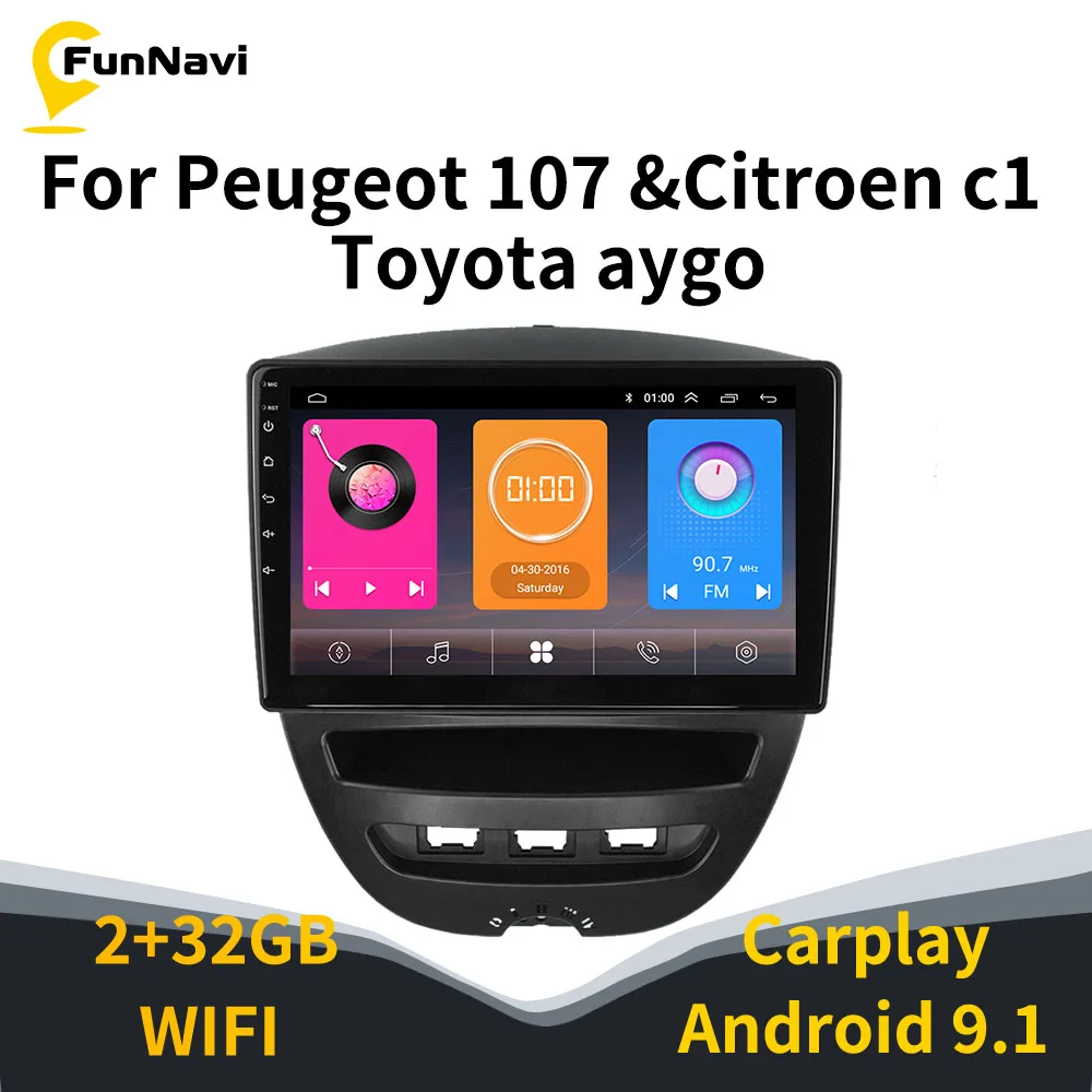 

2 Din Android Car Radio Stereo for Peugeot 107 Toyota Aygo Citroen C1 2005-2014 10.1" Screen Car Multimedia Player Navigtion GPS