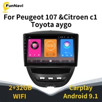 2 din android car radio stereo for peugeot 107 toyota aygo citroen c1 2005 2014 10 1 screen car multimedia player navigtion gps