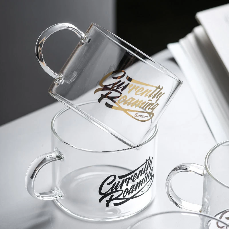 Креативная стеклянная чашка с буквами ручкой большая кружка Офисная чайная
