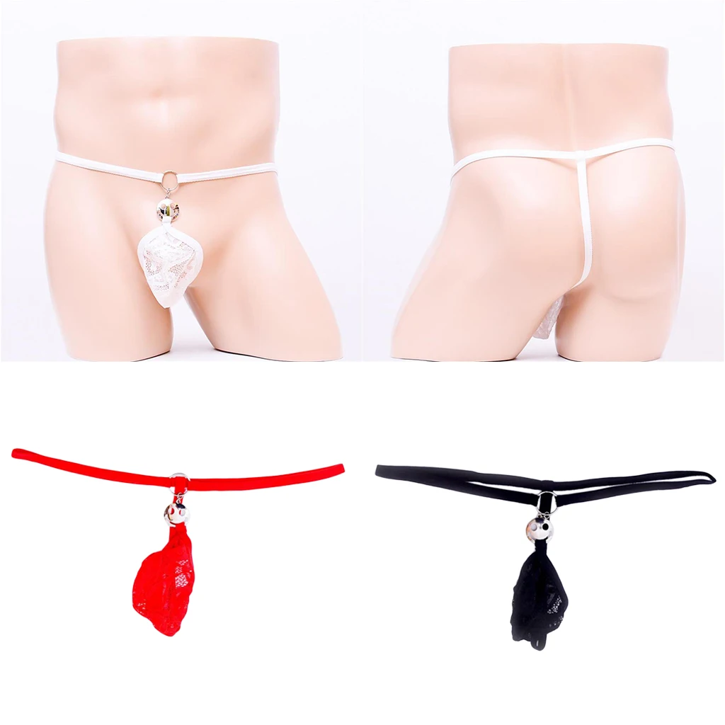 

Men Sexy Lace Mini Pouch G-string Briefs Underwear T-back Thong Underpants Jockstrap Underwear
