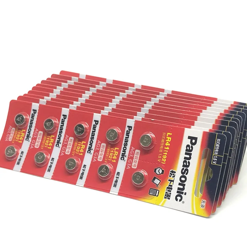 

200 шт./лот Panasonic LR41 кнопочные аккумуляторы SR41 AG3 G3A L736 192 392A Zn/MnO2 1,5 V литиевая монета батарея LR 41