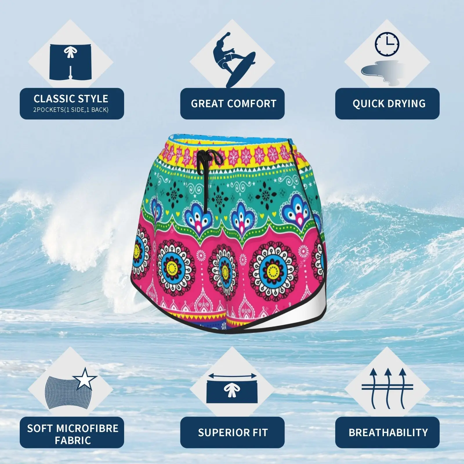 Женские пляжные шорты для плавания Karachi Lahore лахамабад Индия | Женская одежда