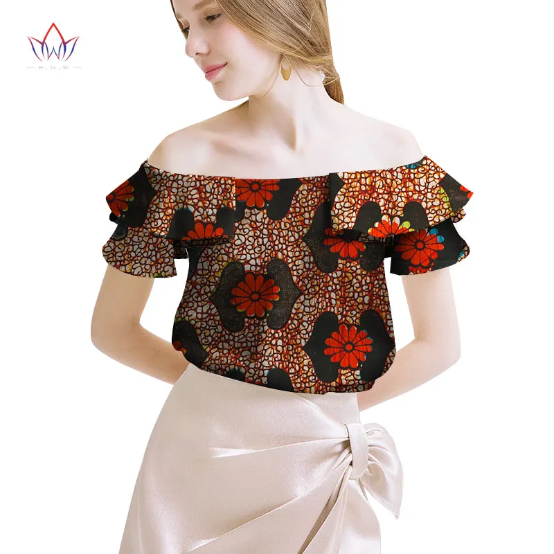 2 Африканская женская одежда Базен Riche Топ dashiki традиционный принт одежда Vestido Африка Анкара Стиль Топы модная блузка WY2048 - Цвет: 2