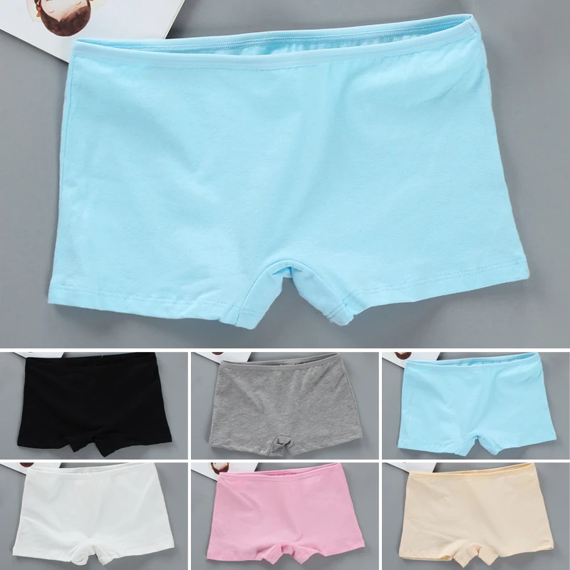 

Kid Girl Solid Color Cotton Boxers Safety Pants Shorts Underwear Tights Slim High Waist Women's Skirt Shorts Boxer Pantie Summer
