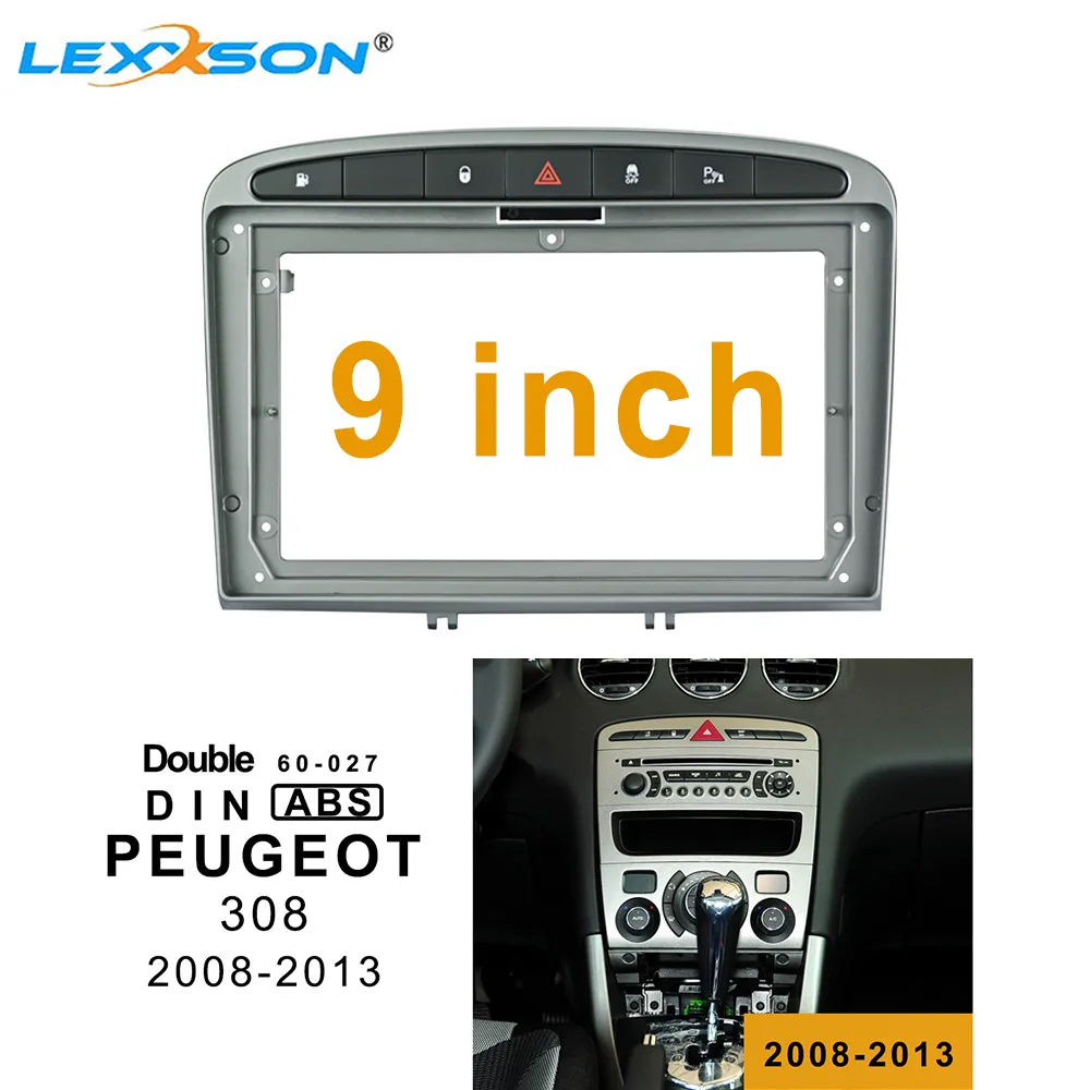 Комплект отделки 9 дюймовой автомобильной Fascia ДЛЯ PEUGEOT 308 2008 2013 двойная Din
