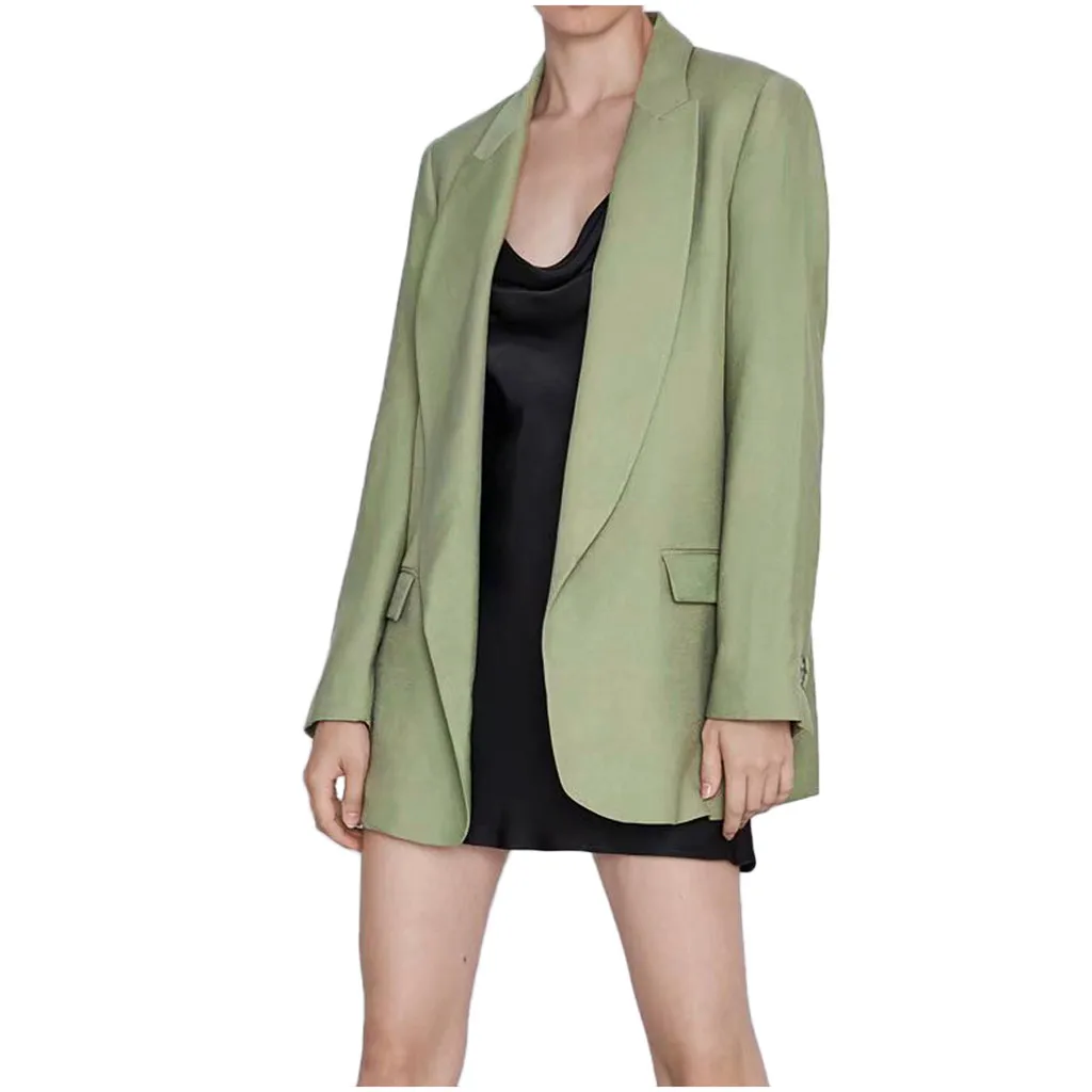 Женский простой облегающий Блейзер SAGACE с отложным воротником и длинным рукавом