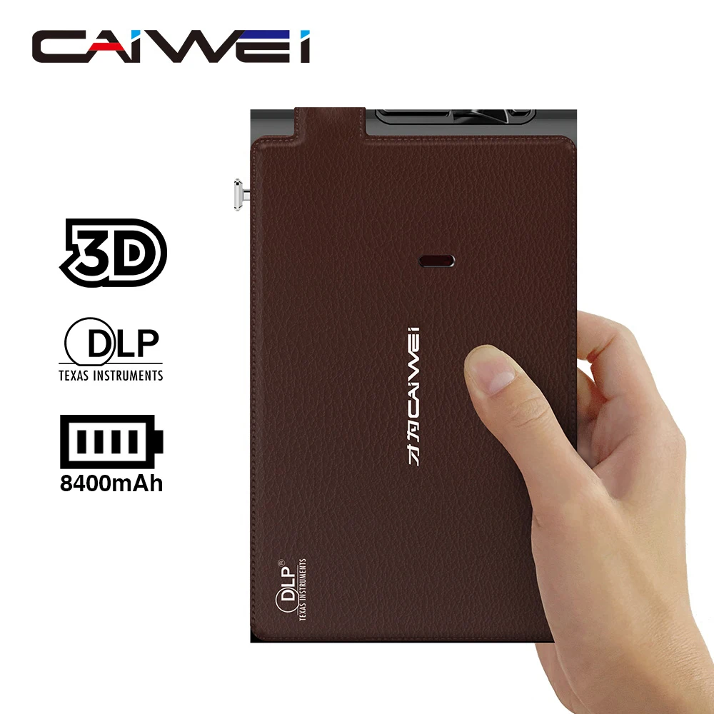 Мини карманный фильм Беспроводной Wi Fi Hd 3D домашний кинотеатр Dlp проектор 8400mAh