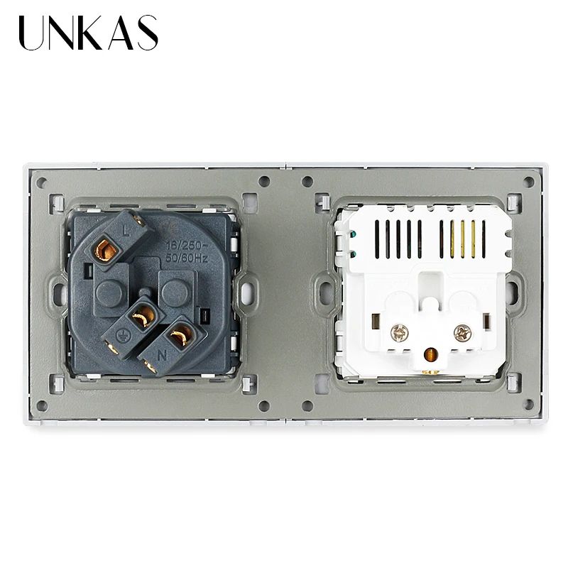 UNKAS пластиковая панель 1 клавиша французская стандартная настенная розетка +