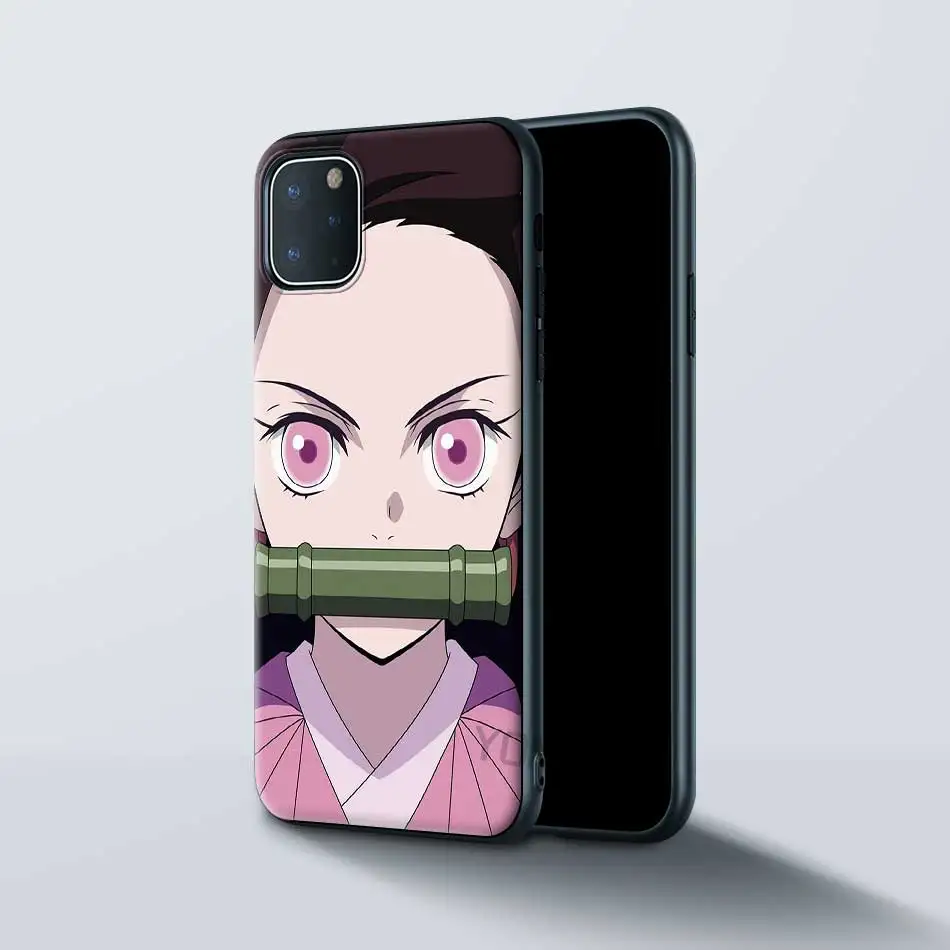 

Demon Slayer Kamado Nezuko TPU Case for iPhone 12 Mini 11 Pro XR 7 8 X XS MAX 6 6S Plus 5 5S SE 2020 Black Soft Phone Bags Cover