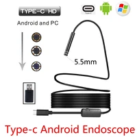 5mm lens usb c android endoscope camera with hook magnet waterproof snake endoscope for car repair tube inspection borescope