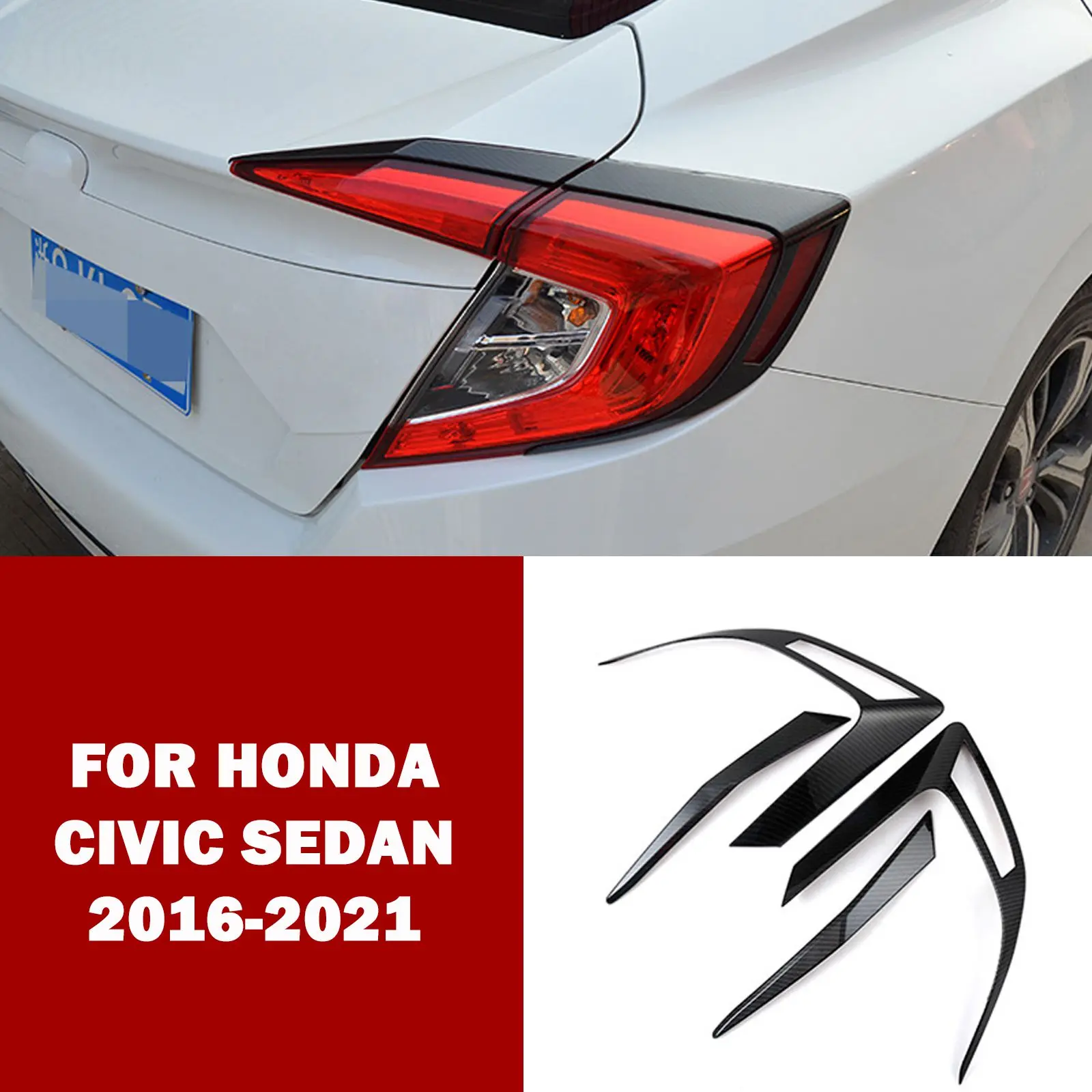 

Глянцевая черная задсветильник фара для Honda Civic Sedan 2016-2021