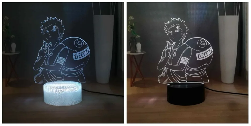 Наруто: детский светодиодный ночник shippюden повязка на голову Sabaku no Gaara RGB 7 красочная Сенсорная лампа USB мини настольная лампа для детей подарок на день рождения игрушка