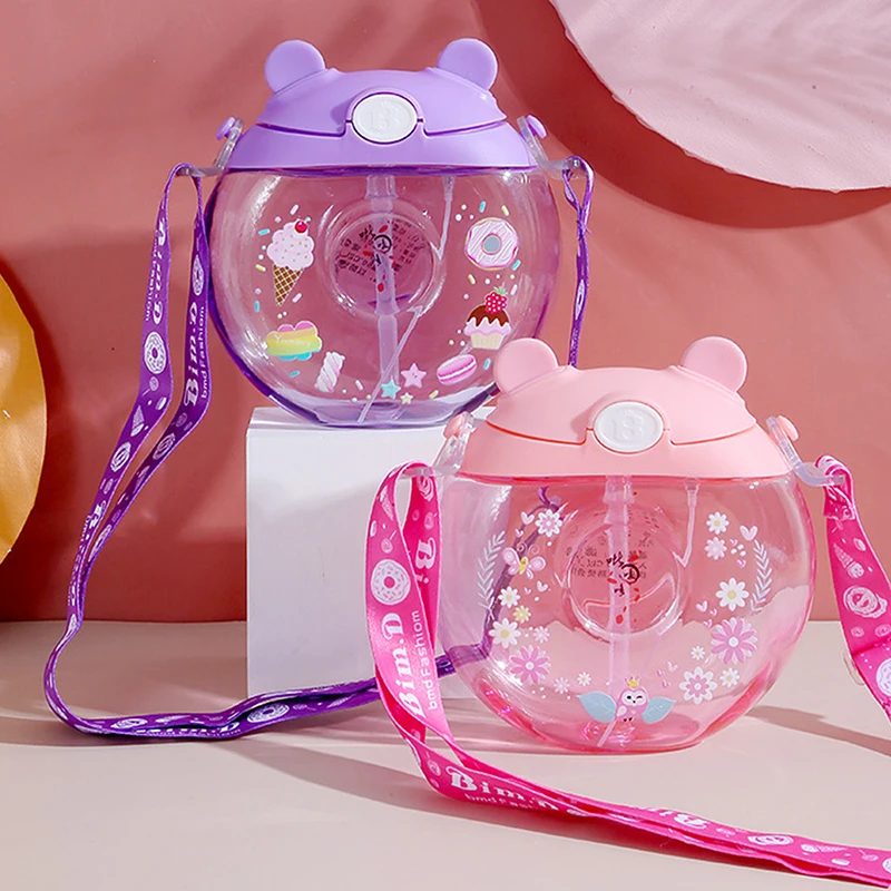 Детская пластиковая бутылка для воды с соломинкой без БФА 380 мл | Дом и сад