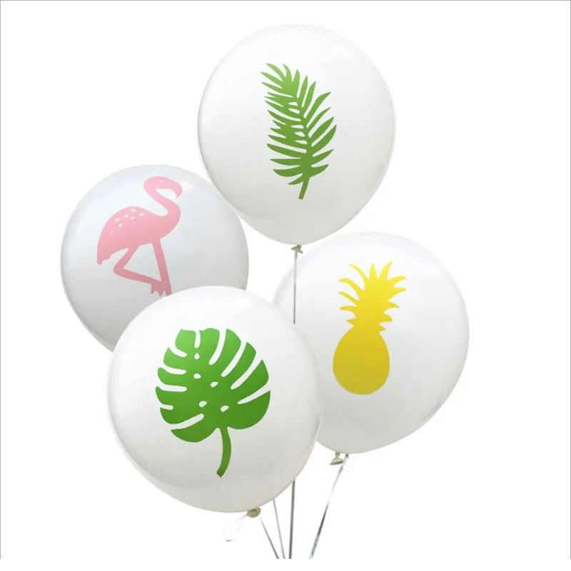 10 шт. 12 дюймов печатные Фламинго лист ананас кактус латексный воздушный шар