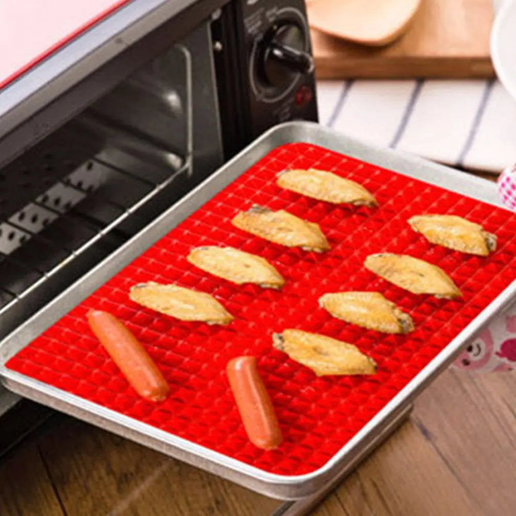 

BBQ Pan, Nonstick Silicone Baking Mats,Bakeware Mats,Baking Mats Pad,Microwave Oven Baking Tray,Kitchen Baking Tools Silicone 1