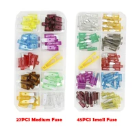 27pcs medium45pcs small 5 40a car fuse with light boxed 32v plug in type automotive fuse with box and clip