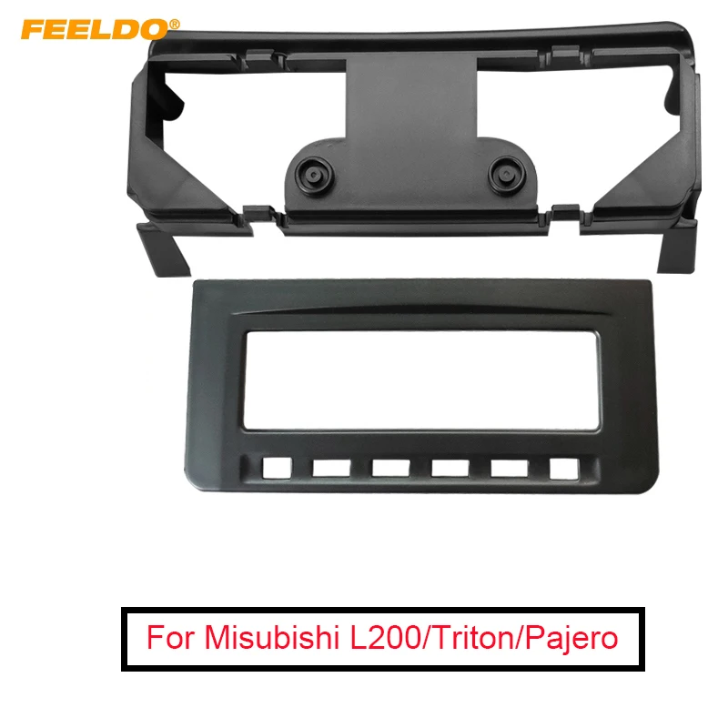 

FEELDO Car Audio Radio Dash Fascia Frame For Misubishi L200 Triton Pajero Sport II Challenger Stereo Frame Installation Trim Kit