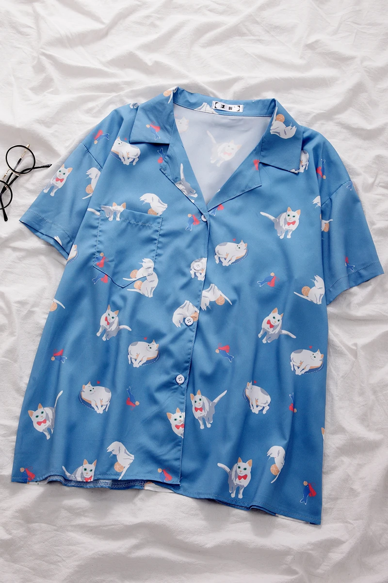 Блузка женская с отложным воротником повседневный топ в японском стиле