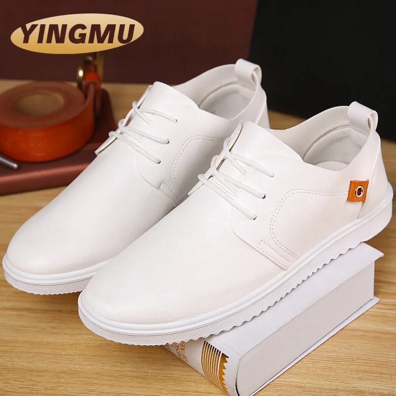 

Men Leather Casual Shoes Men 2021 Summer Brand Comfortable Flat Shoes for Men Trendy Sneaker Men Lace Up Oxfords Shoes