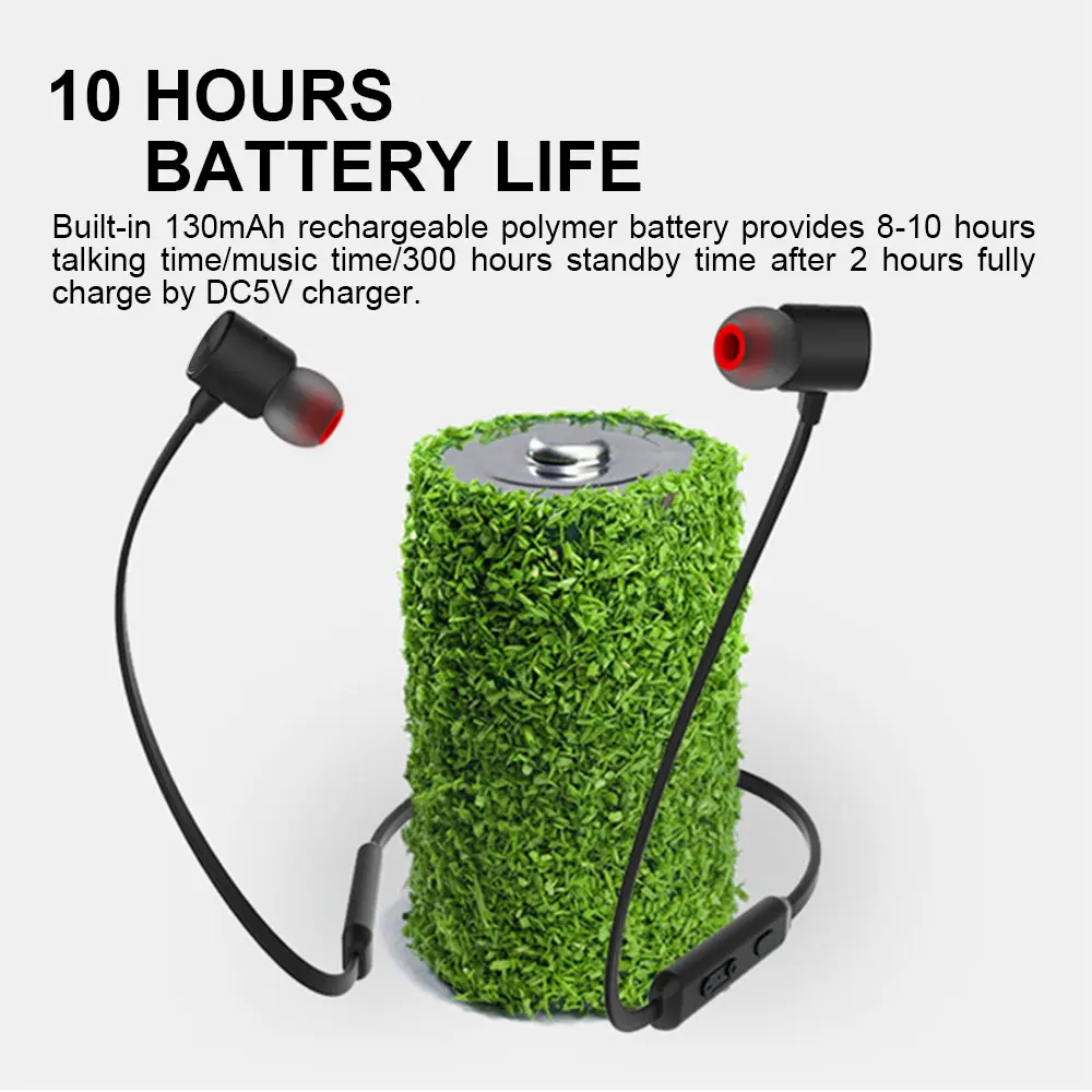 Беспроводные наушники с микрофоном встроенным магнитным шейным ободом Bluetooth 5