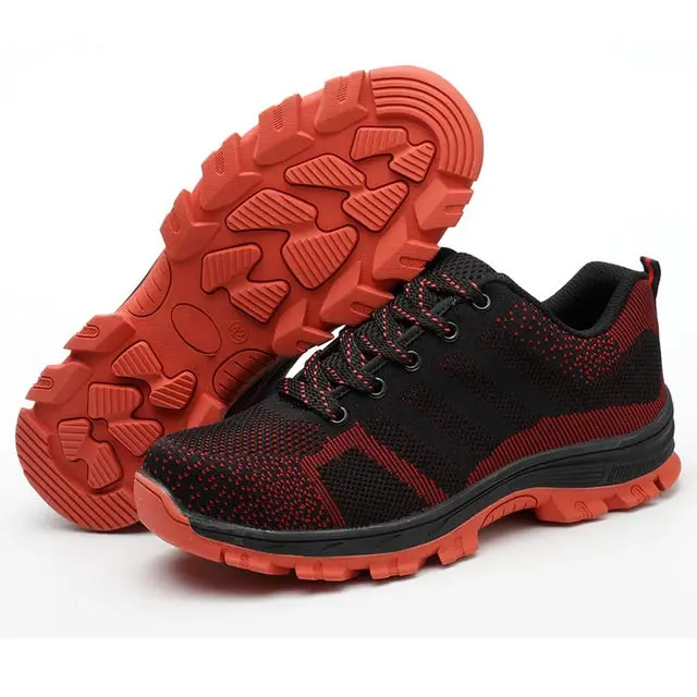 Work safety shoes men 2022 new fashion lace-up sport sneakers breathable mesh male tennis mans footwear plus size |